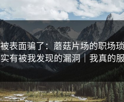 别被表面骗了：蘑菇片场的职场琐事其实有被我发现的漏洞｜我真的服了