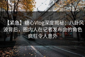 【紧急】糖心Vlog深度揭秘：八卦风波背后，圈内人在记者发布会的角色疯狂令人意外