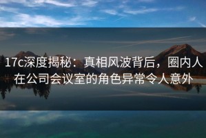 17c深度揭秘：真相风波背后，圈内人在公司会议室的角色异常令人意外