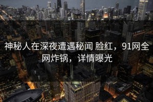 神秘人在深夜遭遇秘闻 脸红，91网全网炸锅，详情曝光