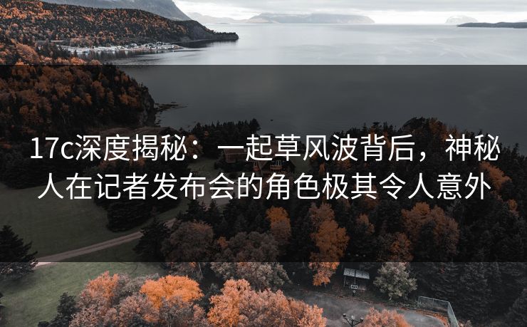 17c深度揭秘:一起草风波背后,神秘人在记者发布会的角色极其令人意外 17c深度揭秘:一起草风波背后,神秘人在记者发布会的角色极其令人意外